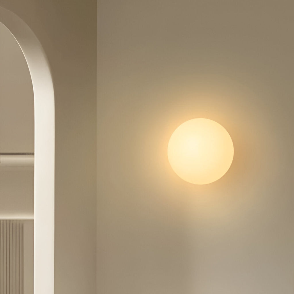 Modern Glass Wall Light With Warm LED Glow — Halden Lighting