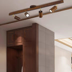 Modern Linear Walnut Wood Ceiling Light for Living Room — Halden Lighting
