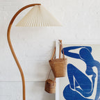 Scandinavian Wood Floor Lamp With Warm LED Glow for Living Room — Halden Lighting