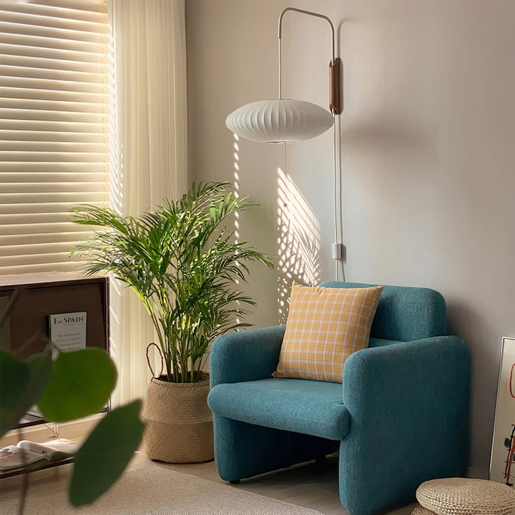 Retro Silk and Walnut Wall Light With Warm LED Glow — Halden Lighting