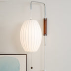 Retro Silk and Walnut Wall Light With Warm LED Glow — Halden Lighting