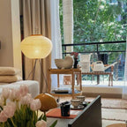 Modern Rice Paper Floor Lamp for Living Room and Bedroom — Halden Lighting