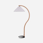 Scandinavian Wood Floor Lamp With Warm LED Glow for Living Room in White — Halden Lighting