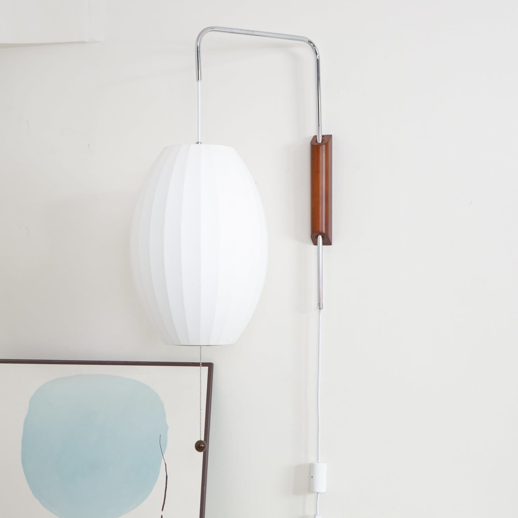 Retro Silk and Walnut Wall Light With Warm LED Glow — Halden Lighting