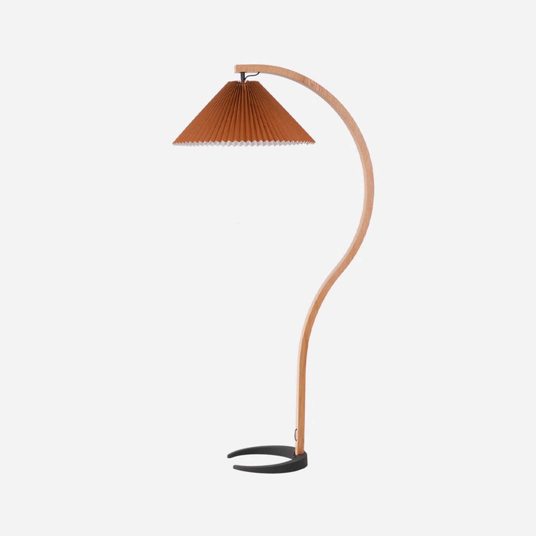 Scandinavian Wood Floor Lamp With Warm LED Glow for Living Room in Yellow — Halden Lighting