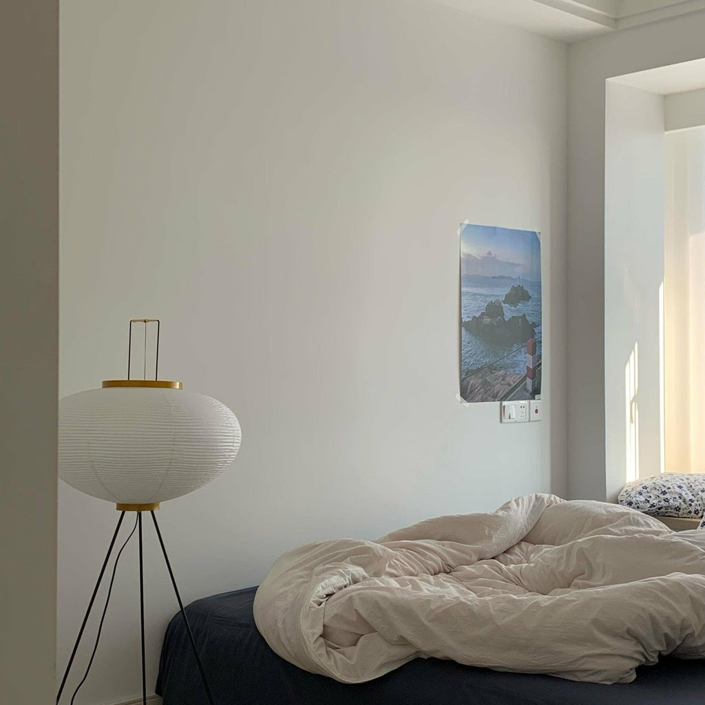 Modern Rice Paper Floor Lamp for Living Room and Bedroom — Halden Lighting