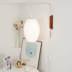 Retro Silk and Walnut Wall Light With Warm LED Glow — Halden Lighting