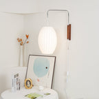 Retro Silk and Walnut Wall Light With Warm LED Glow — Halden Lighting