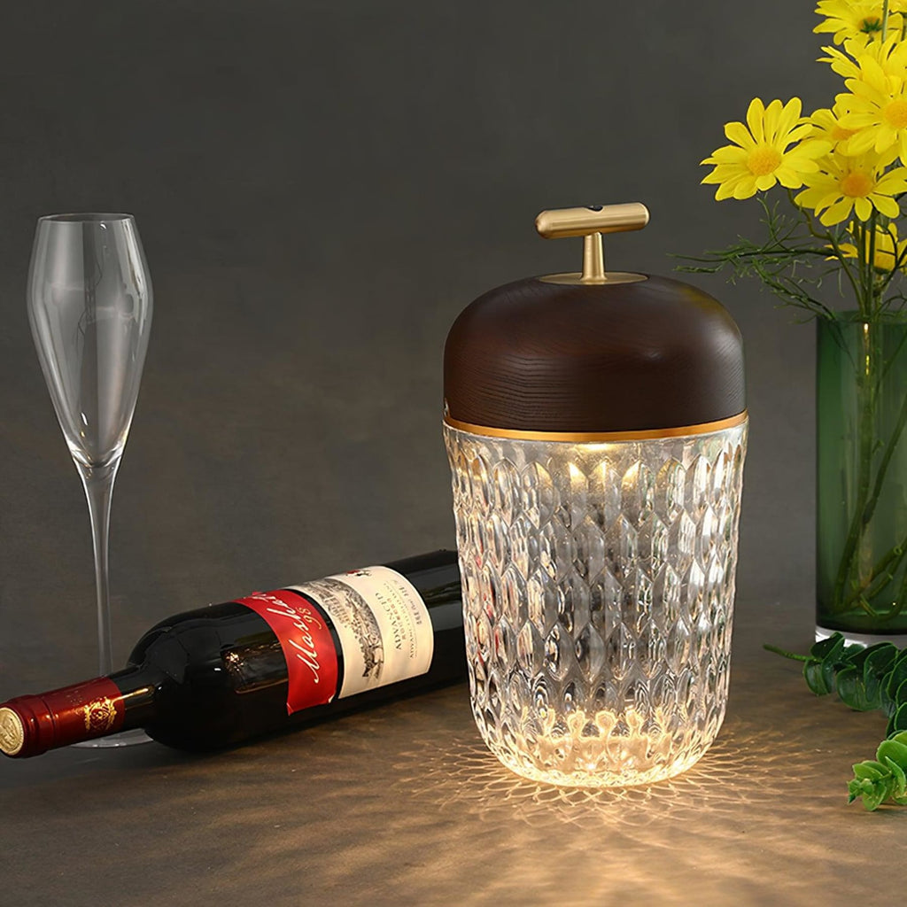 Modern Glass Table Lamp With USB Plug-In Convenience — Halden Lighting