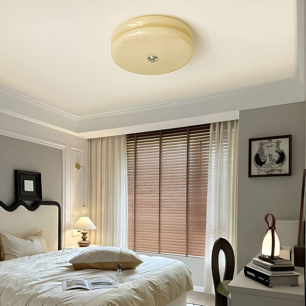 Retro Glass Flush Mount Ceiling Light For Living Room — Halden Lighting