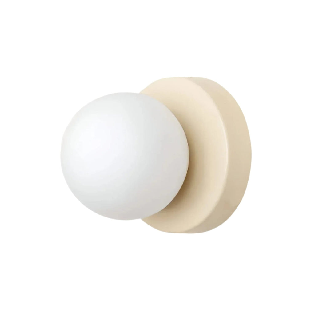 Modern Glass Wall Light With Warm LED Glow in Beige — Halden Lighting