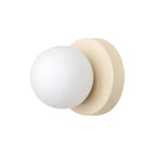 Modern Glass Wall Light With Warm LED Glow in Beige — Halden Lighting