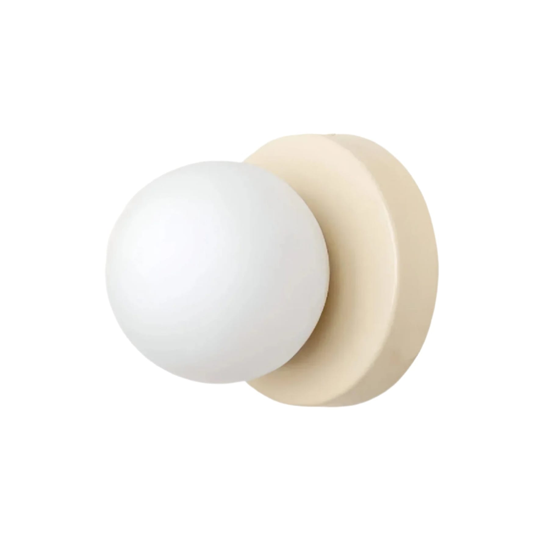 Modern Glass Wall Light With Warm LED Glow in Beige — Halden Lighting