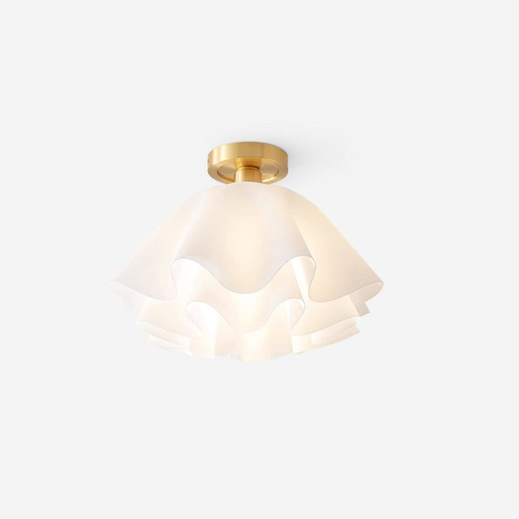 Modern Copper and Acrylic Semi-Flush Ceiling Light With Dimmable Glow — Halden Lighting