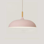 Modern Wrought Iron Pendant Light With Daylight Glow in Pink — Halden Lighting