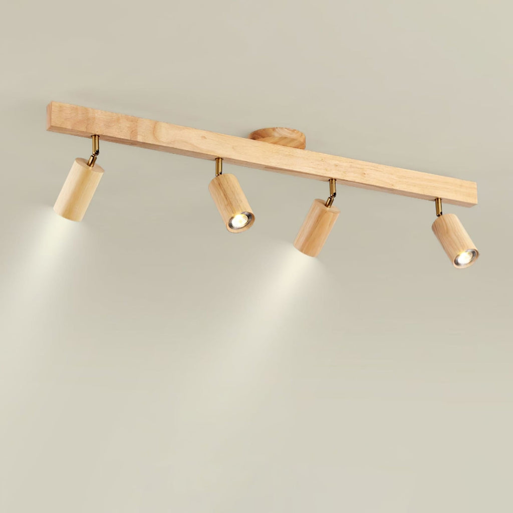 Modern Linear Walnut Wood Ceiling Light for Living Room — Halden Lighting