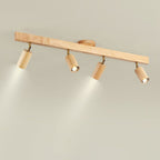 Modern Linear Walnut Wood Ceiling Light for Living Room — Halden Lighting