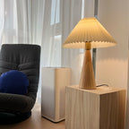 Scandinavian Wood Table Lamp With Warm LED Glow — Halden Lighting