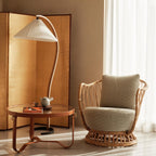 Scandinavian Wood Floor Lamp With Warm LED Glow for Living Room — Halden Lighting