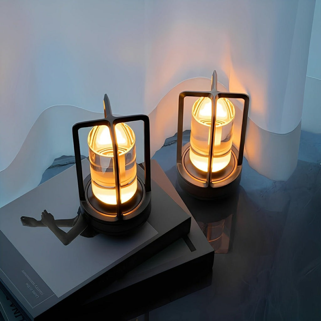 Modern Metal Rechargeable Table Lamp With Tri-Colour Dimming — Halden Lighting