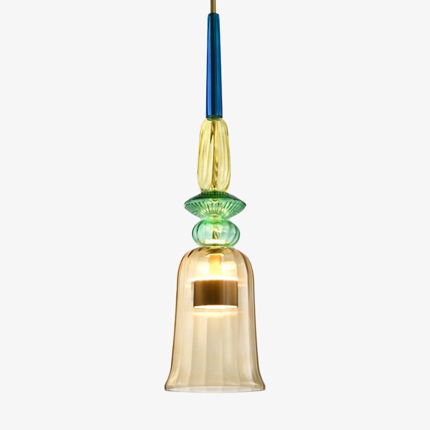 Modern Glass Pendant Light With Warm LED Glow in F: 16 × 78.5 cm (6.3" × 30.9") — Halden Lighting