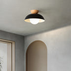 Modern Wood Semi-Flush Ceiling Light for Living Room — Halden Lighting