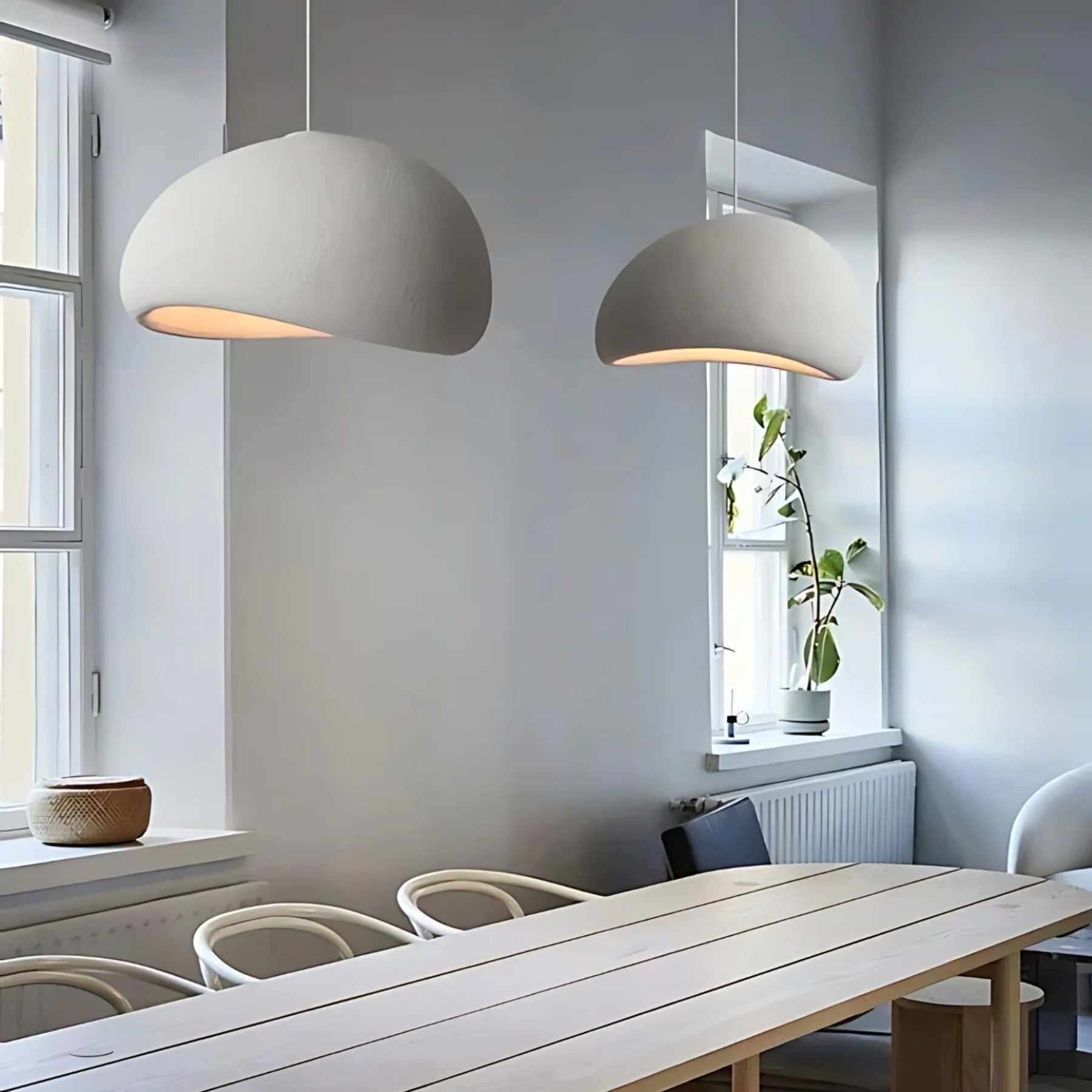 Modern Stone Pendant Light With Matte Finish for Living Room — Halden Lighting