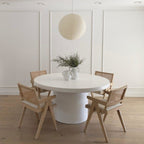 Minimalist Round Lantern Pendant Light With Fabric Shade — Halden Lighting